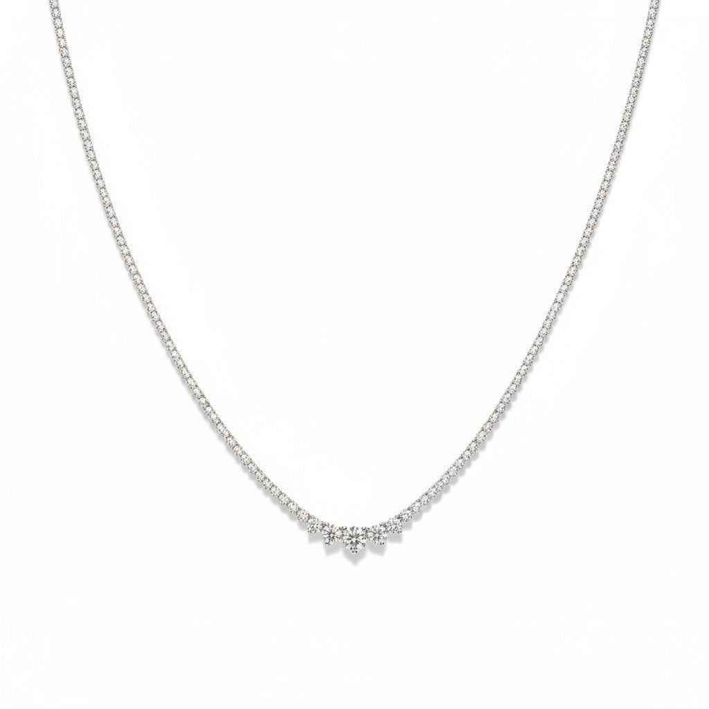 Tennis Necklace Gradual 5.29ct