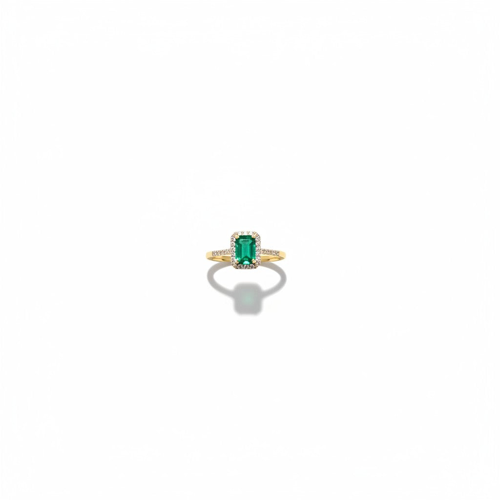 Anillo Esmeralda con Diamantes